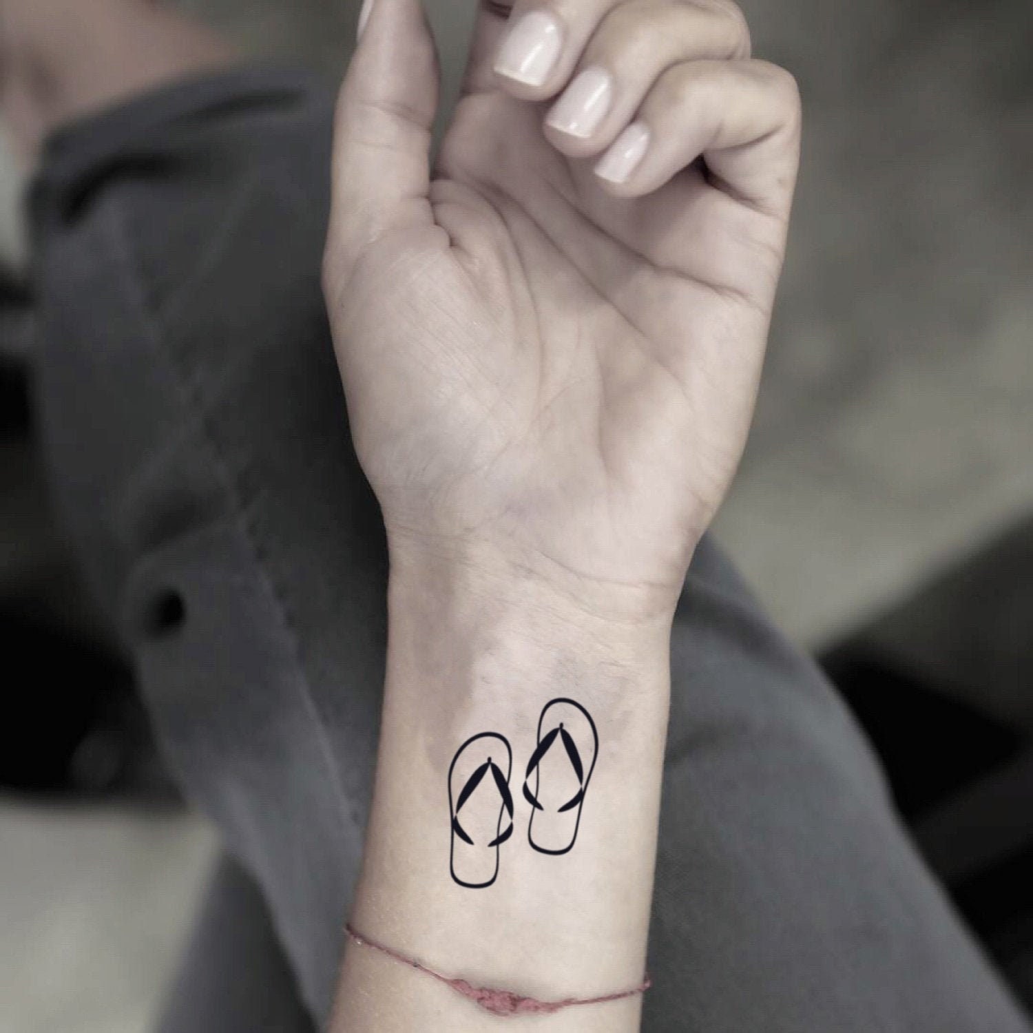 Flip Flop Temporary Fake Tattoo Sticker set of 2 - Etsy