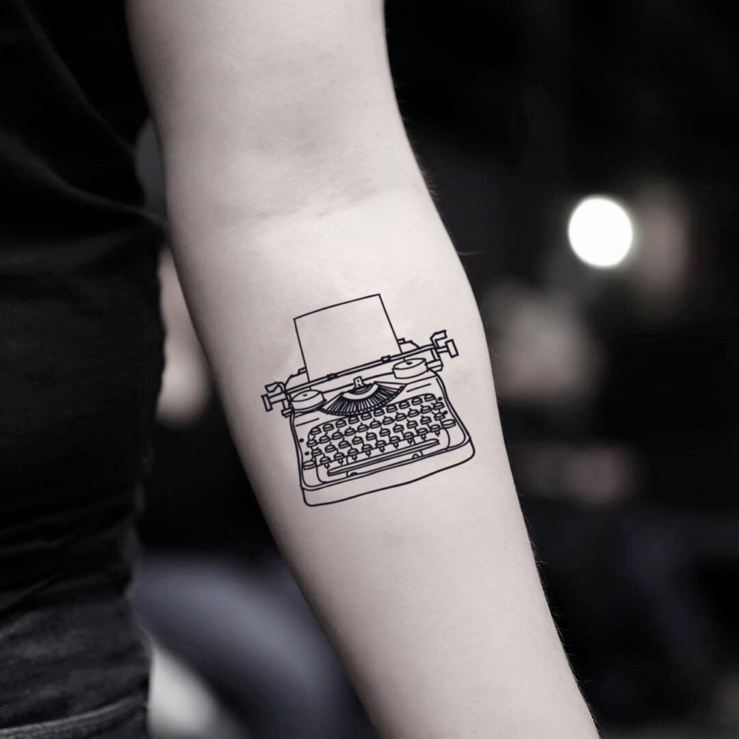 Typewriter Temporary Fake Tattoo Sticker (set of 2) - Etsy