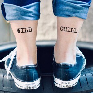 Pegatina de tatuaje temporal de niño salvaje (juego de 2)