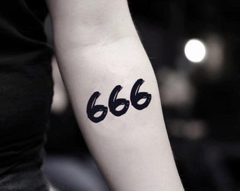 666 Temporary Fake Tattoo Sticker (Set of 2)