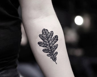 Acorn and Oak Leaves Temporary Tattoo  Birch Hill Studio