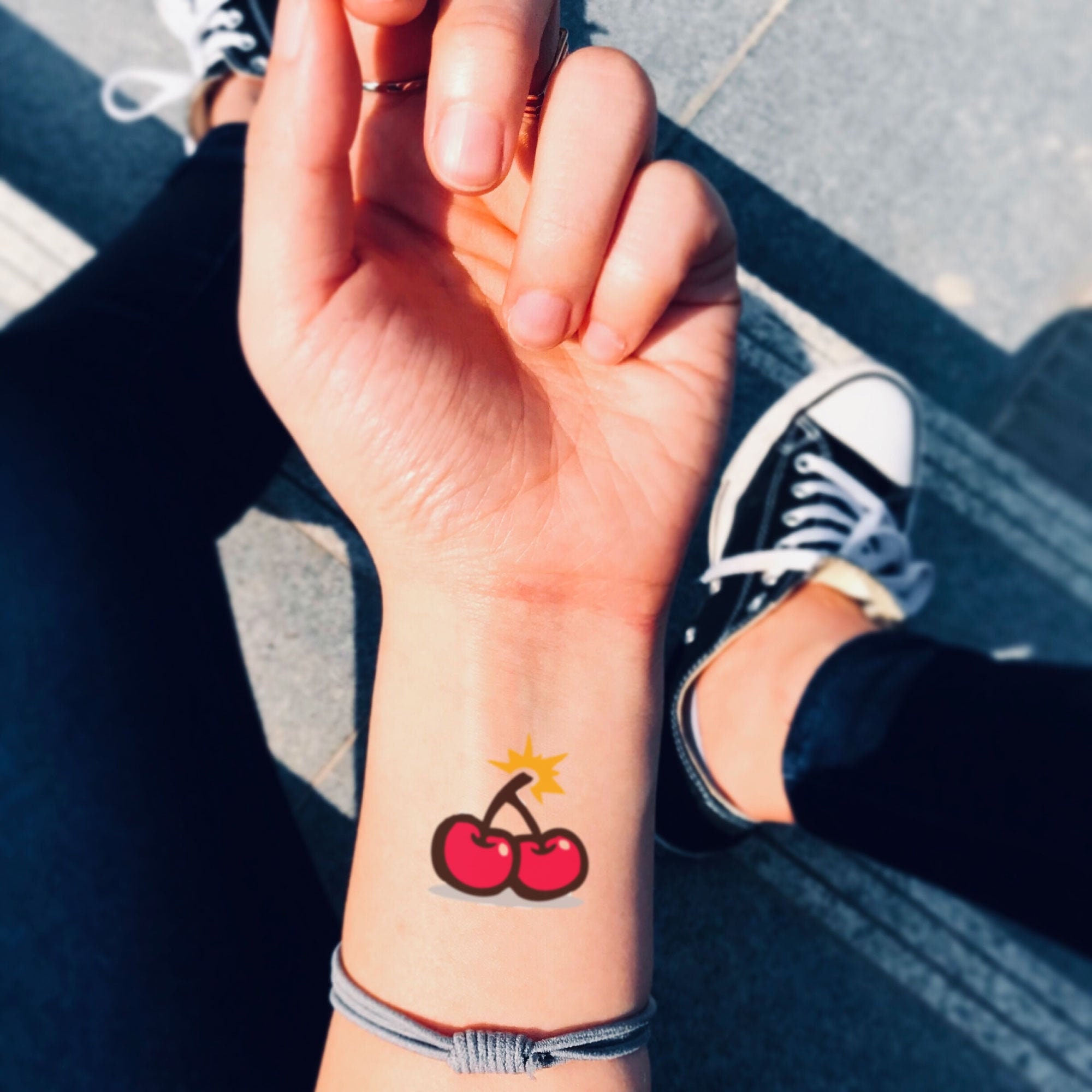 Cherry Bomb Temporary Tattoo Sticker set of 2 - Etsy