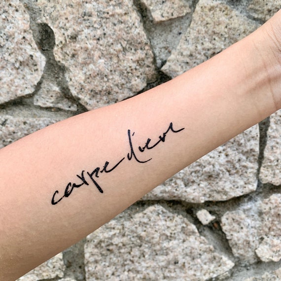 Carpe Diem Temporary Fake Tattoo Sticker set of 2 - Etsy Australia Carpe Diem Temporary Fake Tattoo Sticker set of 2 - Etsy Australia