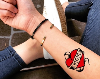 Mom Temporary Fake Tattoo Sticker (Set of 2)