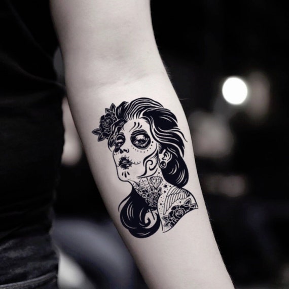 Dia De Los Muertos Temporary Fake Tattoo Sticker (Set of 2)