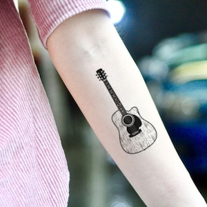 Guitar with Moments Tattoo Waterproof Male and Female Temporary Body Tattoo   Amazonin Beauty