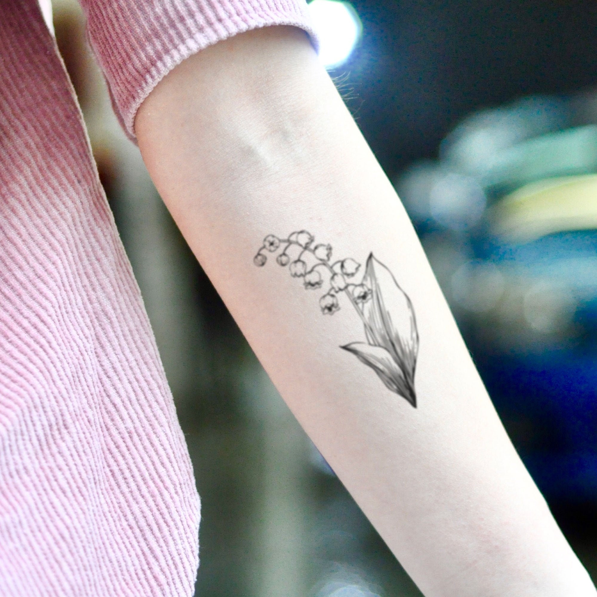 Lily of the Valley Temporary Tattoo Sticker set of 2 - Etsy Denmark Lily of the Valley Temporary Tattoo Sticker set of 2 - Etsy Denmark
