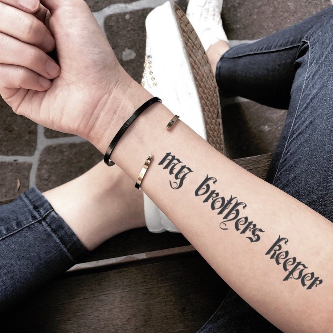 My Brothers Keeper Temporary Fake Tattoo Sticker set of 2 - Etsy Ireland