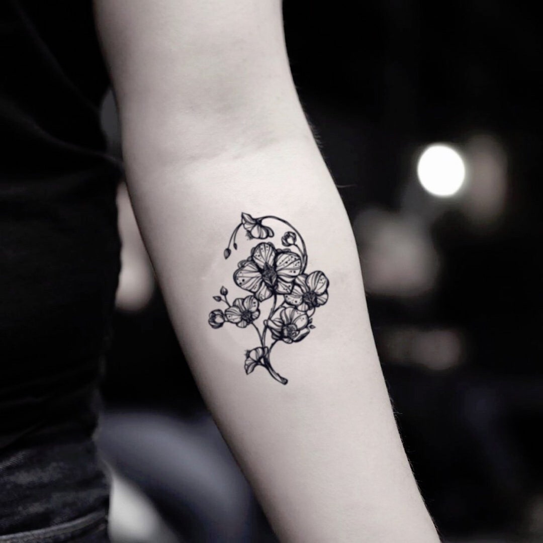 Tatuaggio Temporaneo Con Teschio, Rosa E Farfalla - Foto 11