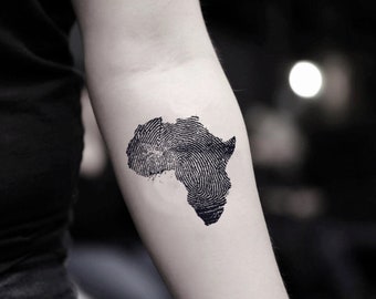 Etiqueta engomada del tatuaje falso temporal del continente africano (conjunto de 2)