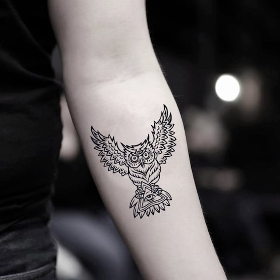 Owl Temporary Tattoo 532  Tintak Tattoo