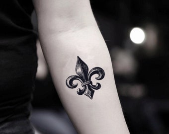 Fleur-de-lis temporärer Fake Tattoo Aufkleber (2er Set)