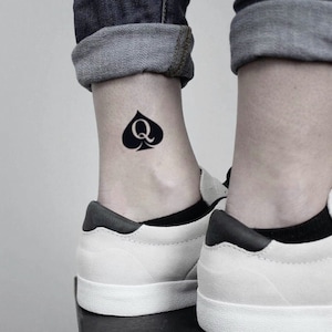 Pik Dame temporäre Fake Tattoo Aufkleber (4er Set)