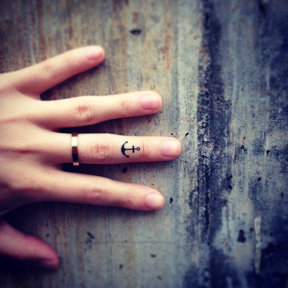 Small Anchor Tattoo Finger - Temu