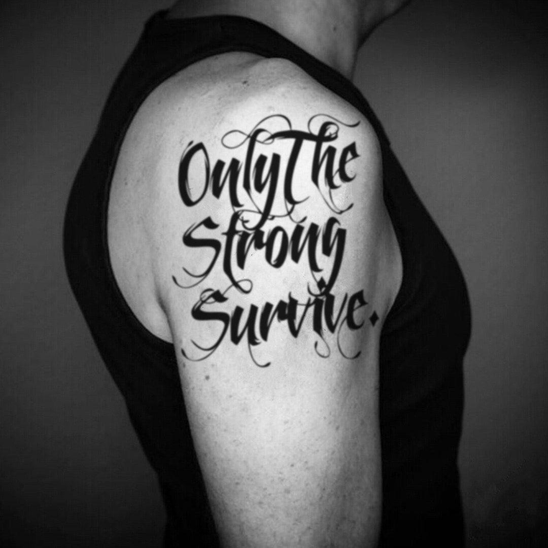 Only the Strong Survive Temporary Tattoo Sticker set of 2 - Etsy