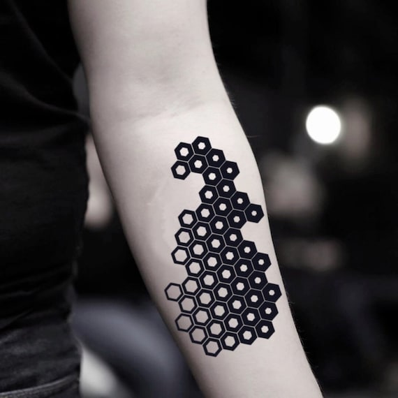 Honeycomb Geometric Bee Tattoo