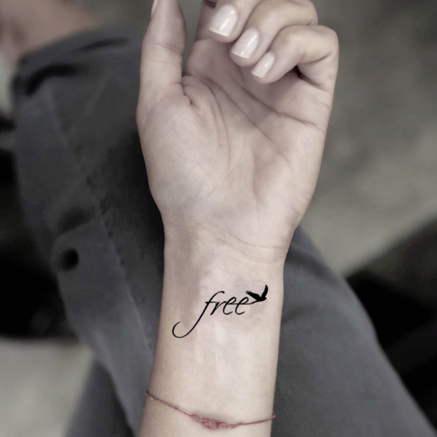 Free Word With Bird Temporary Fake Tattoo Sticker set of 2 - Etsy