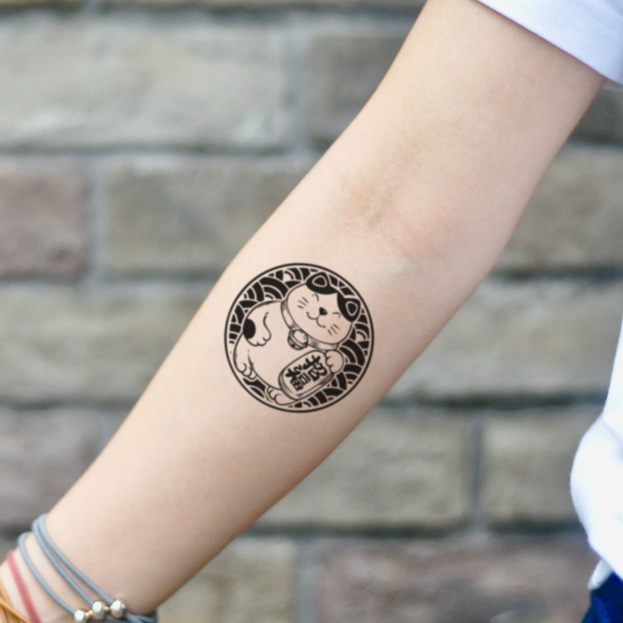 Fortune cat tattoo deals