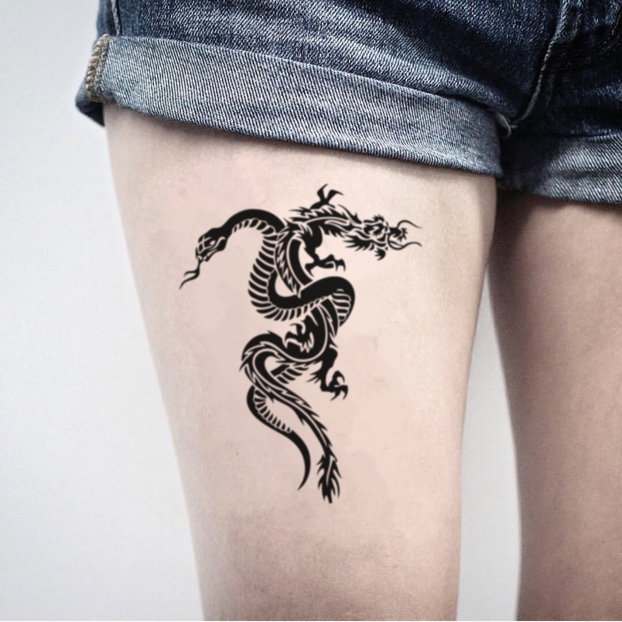 980 Snake And Dragon Tattoo Illustrations RoyaltyFree Vector Graphics   Clip Art  iStock