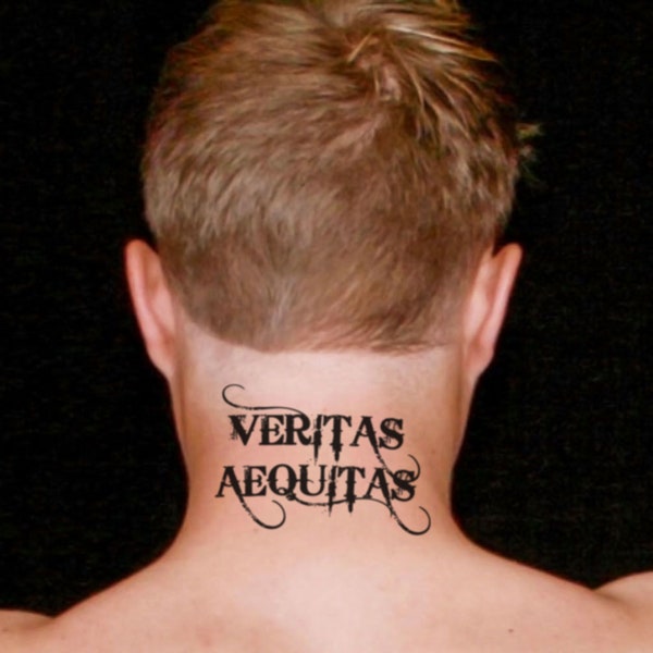 Veritas Aequitas Temporary Tattoo Sticker (Set of 2)