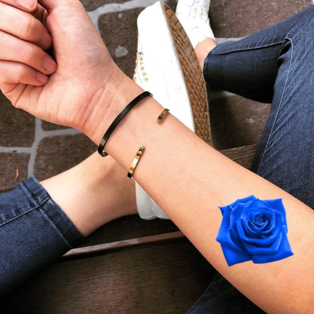 Blue Rose Tattoo - Etsy