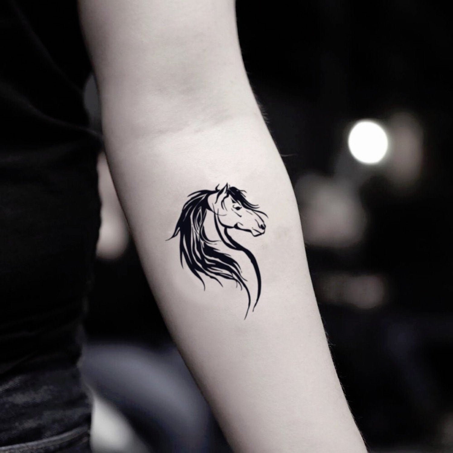 Forearm Black Horse Tattoo  Horse tattoo, Horse tattoo design, Small horse  tattoo
