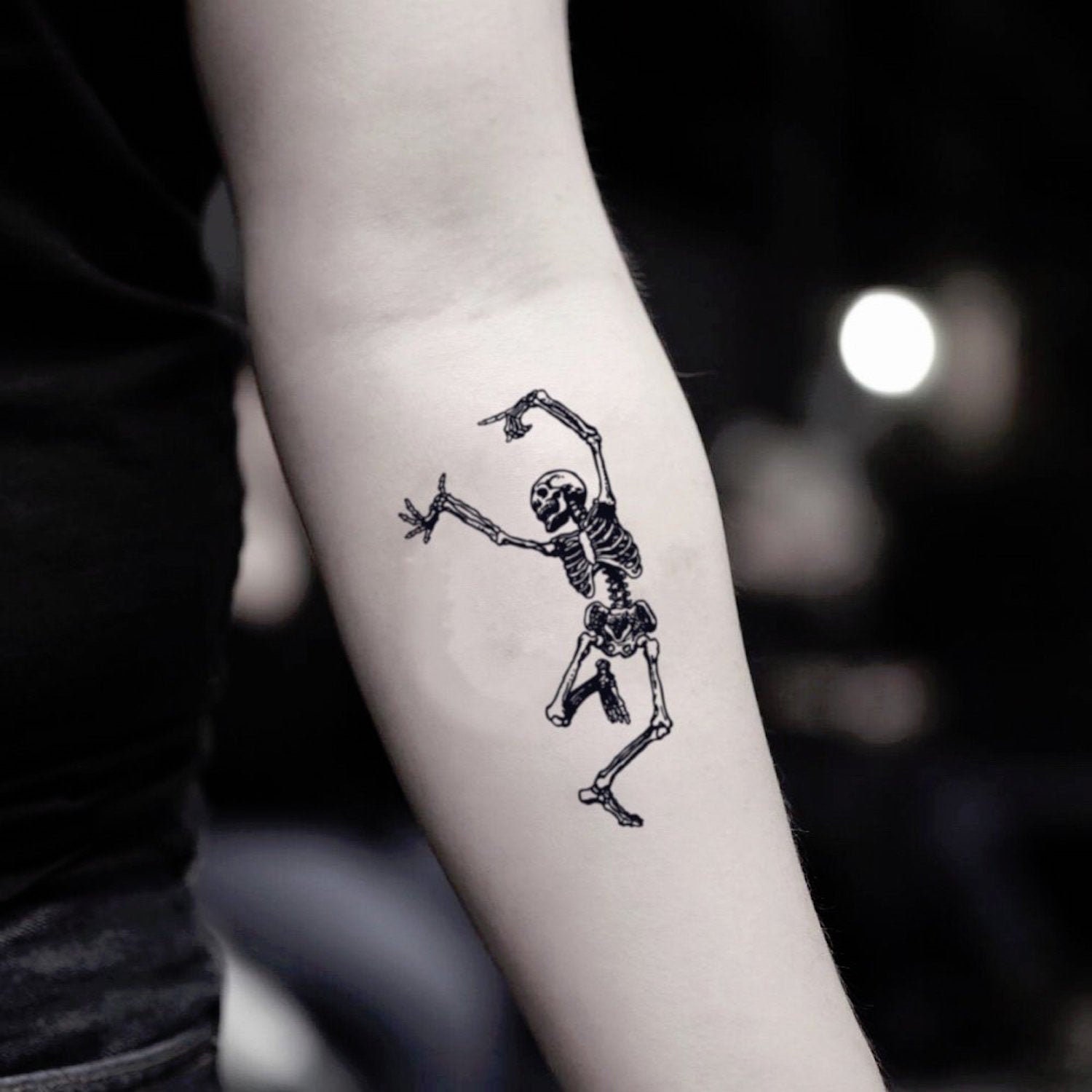 Dancing Skeleton in a Dress Tattoo Design – Tattoos Wizard Designs