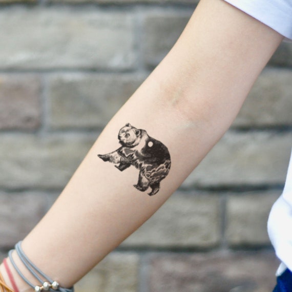 Iorikyo Men Cool Polar Bear Temporary Tattoo Triangle Glacier Arm Black  Fake Tatoos 3d Women Wrist Forest Wolf Waterproof Tattoo - Temporary Tattoos  - AliExpress