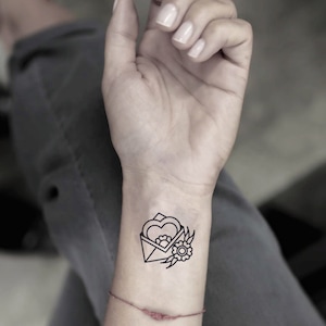 Pegatinas temporales de tatuaje falso con forma de sobre (juego de 2)