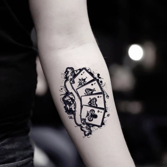 Playing Card Temporary Fake Tattoo Sticker (Set of 2)