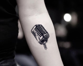 Mikrofon temporäre gefälschte Tattoo Aufkleber Set von 2 -