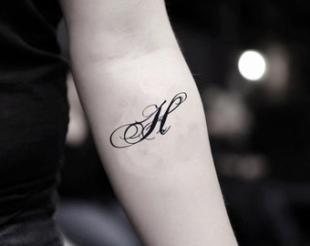 Letter H Temporary Fake Tattoo Sticker set of 2 - Etsy Letter H Temporary Fake Tattoo Sticker set of 2 - Etsy