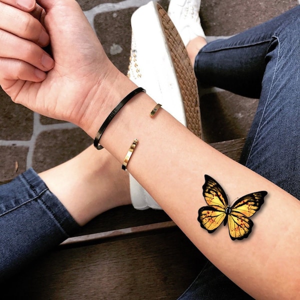 Realistic Butterfly Temporary Fake Tattoo Sticker (Set of 2)