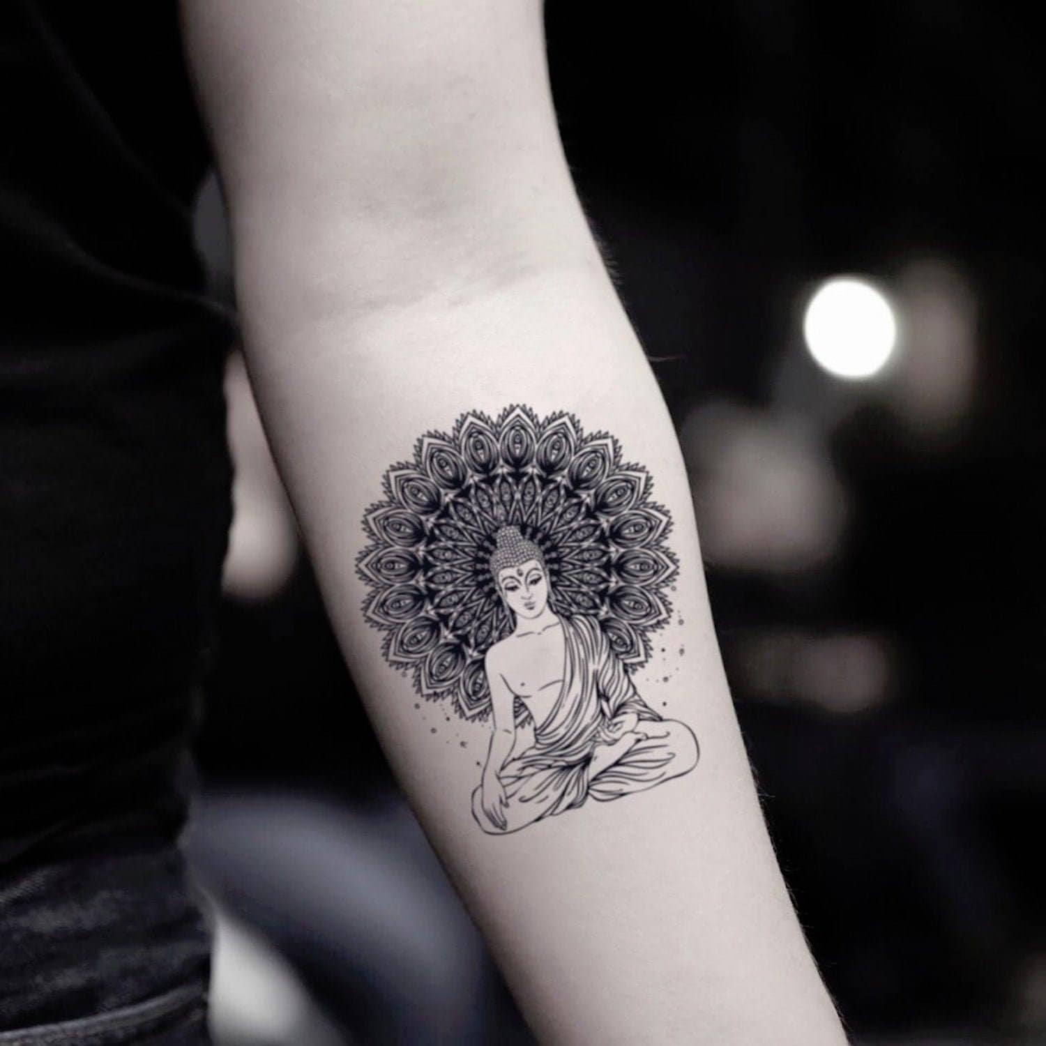 Buddha Temporary Fake Tattoo Sticker set of 2 - Etsy