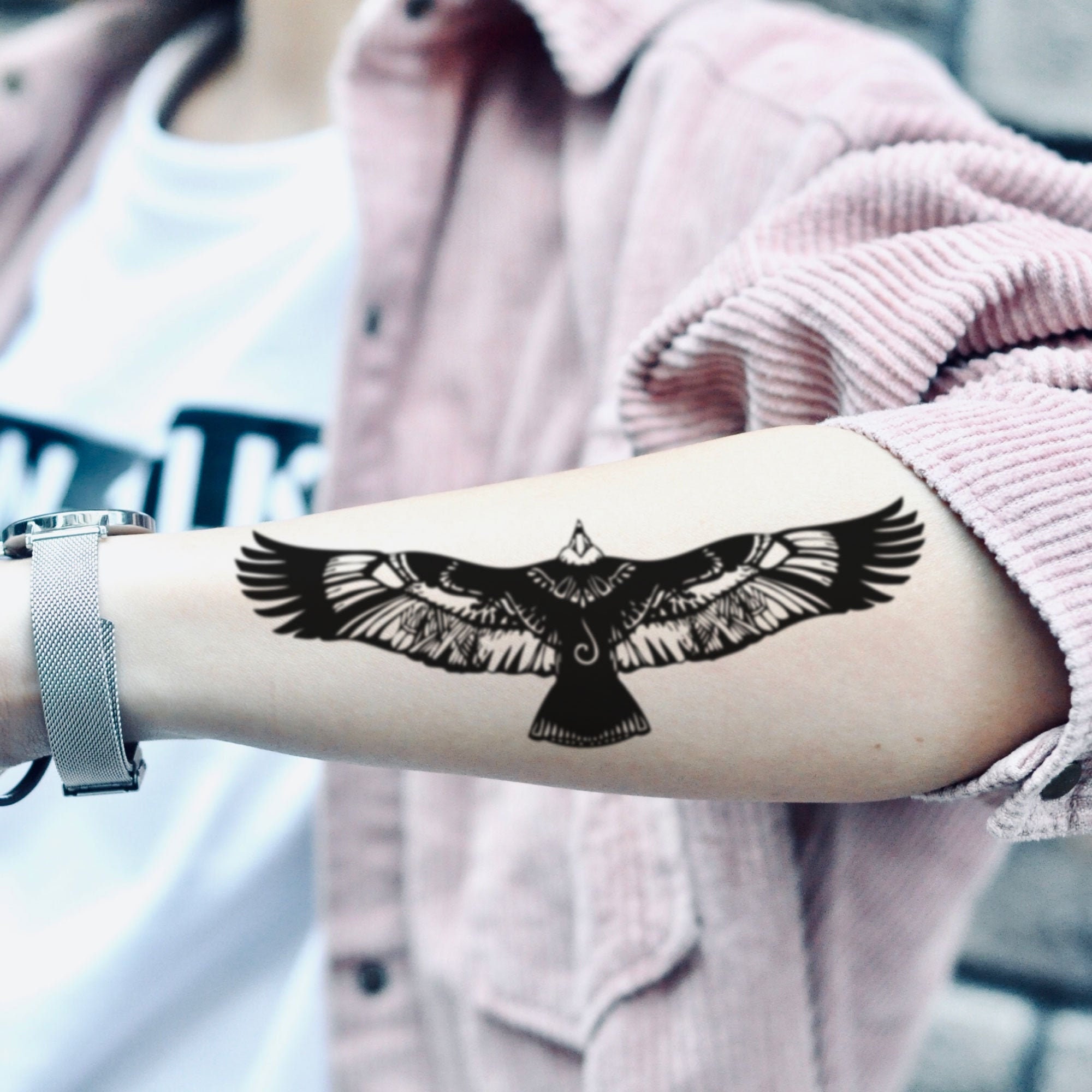 Bird Tattoo Necklace - Etsy Bird Tattoo Necklace - Etsy