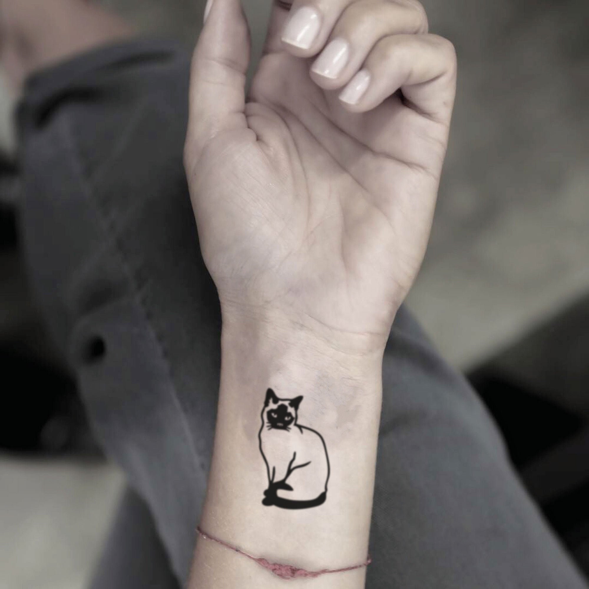 Autocollant De Tatouage Temporaire De Chat Siamois Ensemble Etsy France Autocollant De Tatouage Temporaire De Chat Siamois Ensemble Etsy France