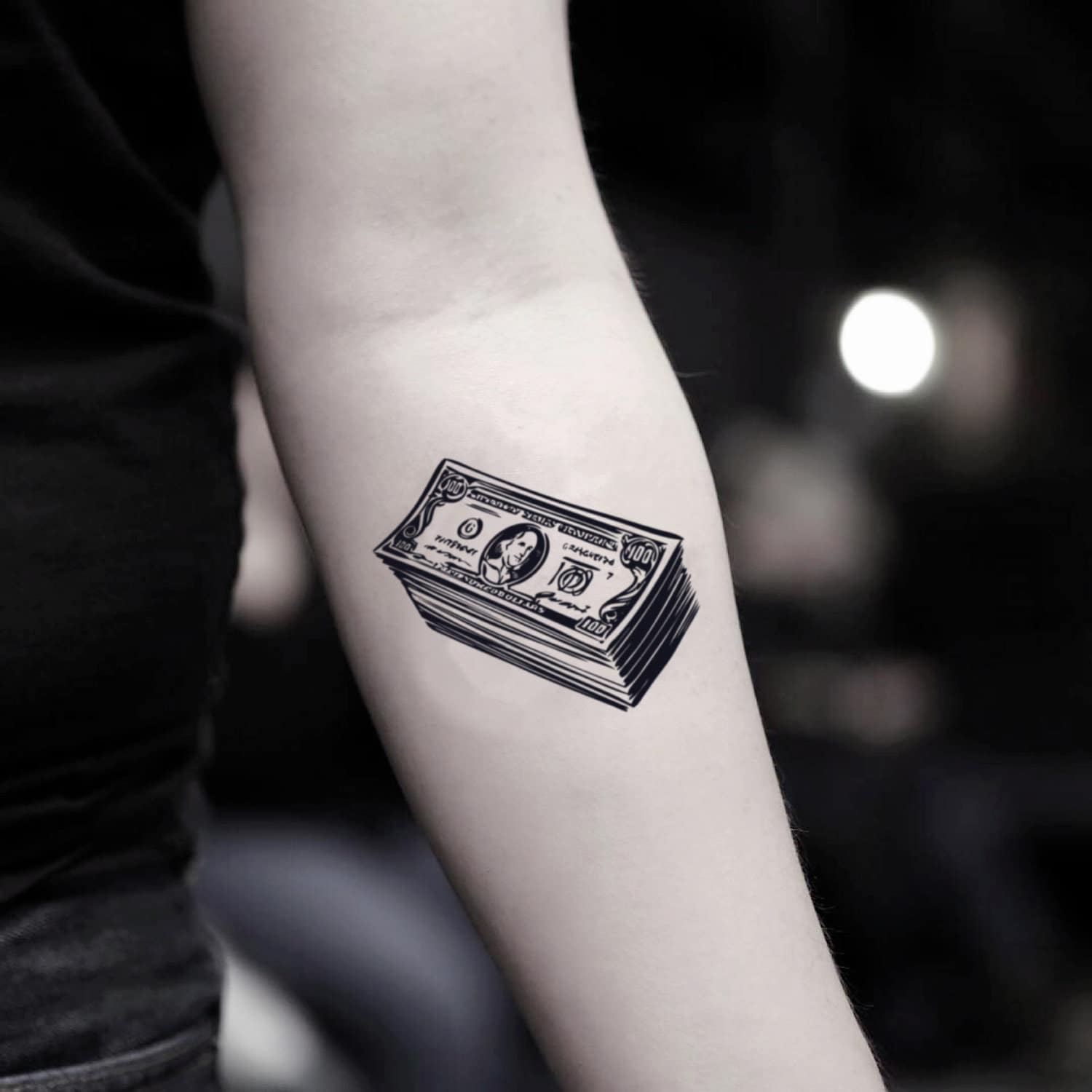 hundred-dollar-bill-temporary-fake-tattoo-sticker-set-of-2-etsy