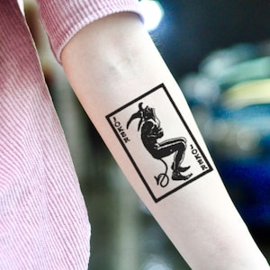 Adesivo temporaneo per tatuaggio con carta da gioco Joker (set da 2)