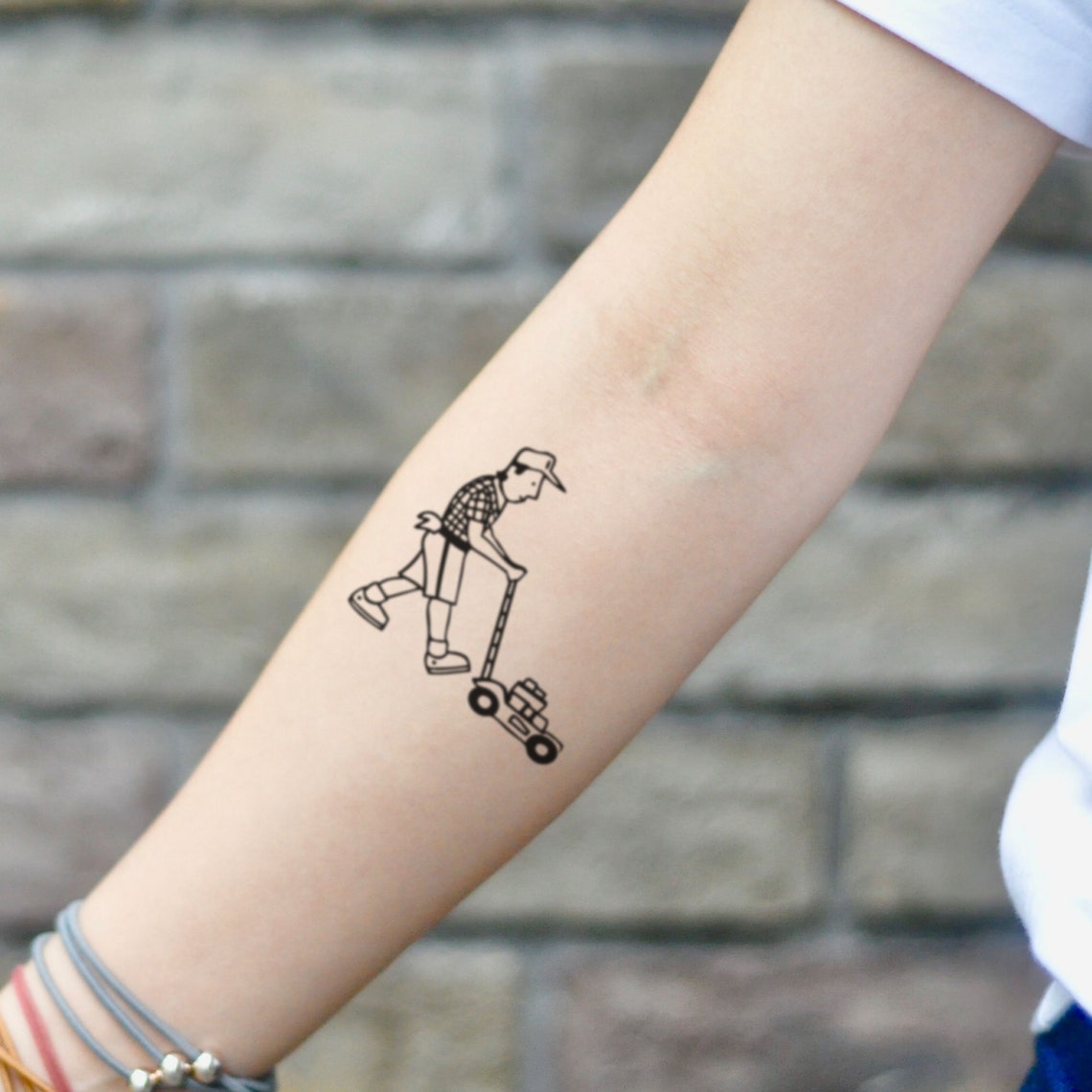 Lawn Mower Temporary Tattoo Sticker Set of 2 Etsy