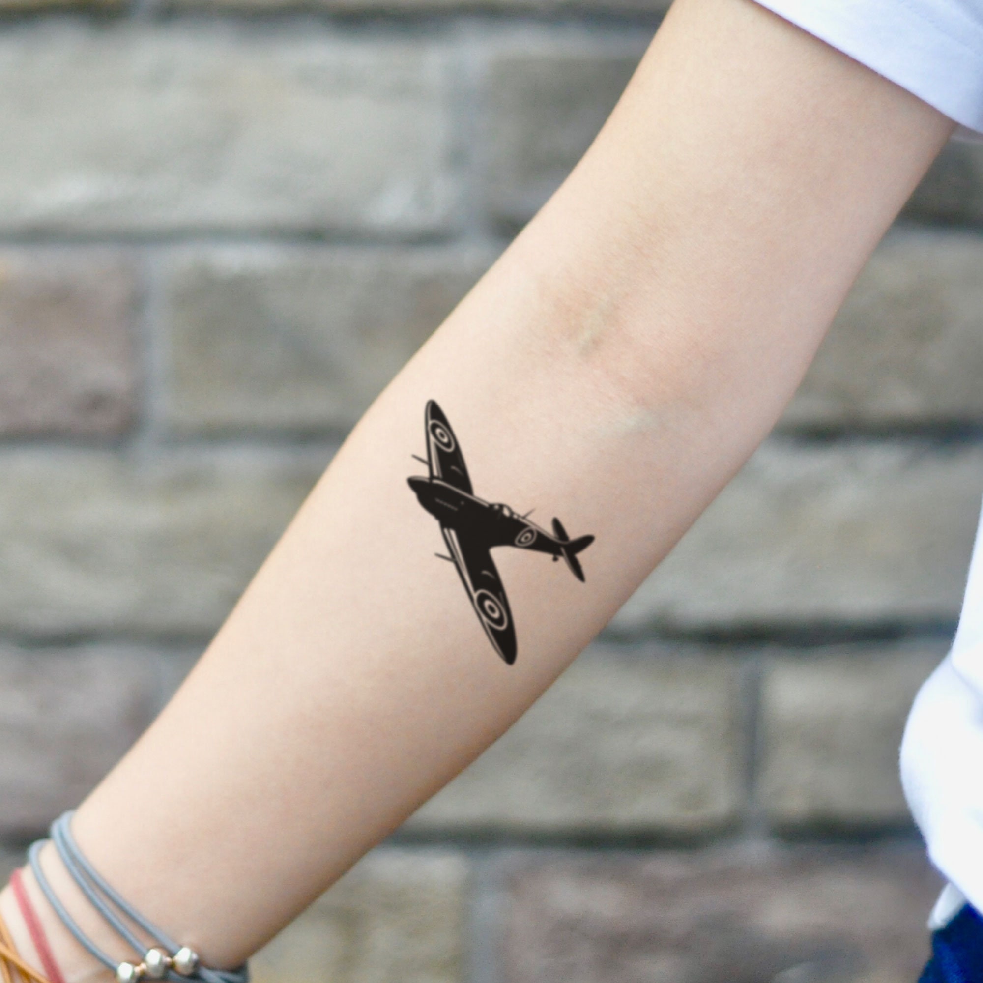 Just Go and A Tiny Paper Plane Tattoo - Typography Temporary Tattoo - Quote  Fake Sticker - Lettering Skin Decals - Minimalist Tattoo Design