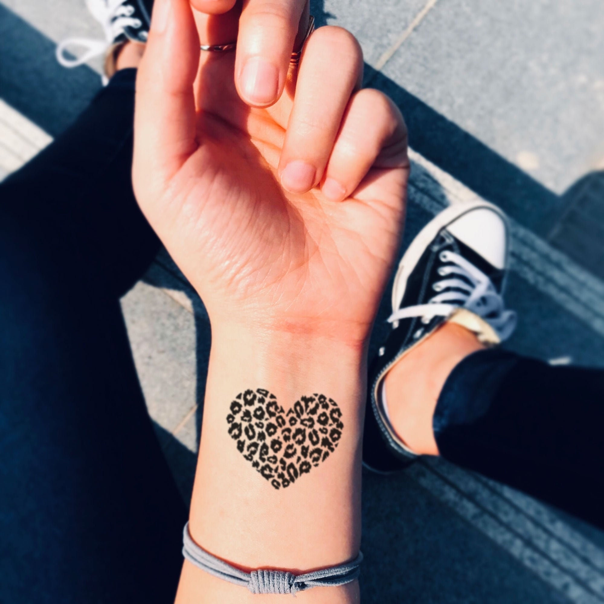 Heart with Leopard Print Tattoo by Mayke Cuijvers