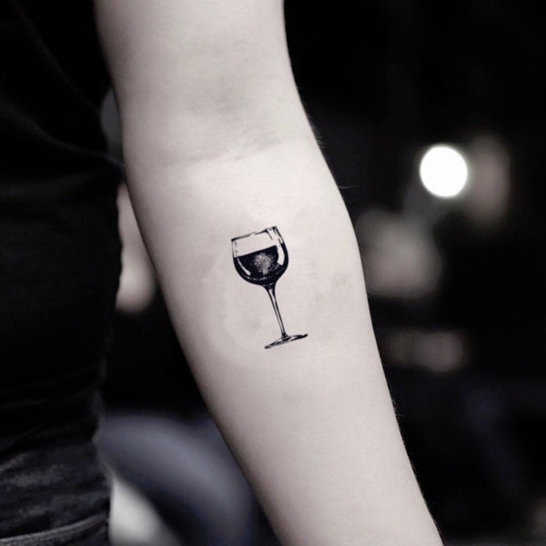 Autocollant temporaire de faux tatouage pour verre à vin (Ensemble de 2)