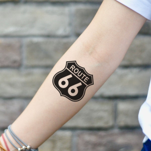 Route 66 Temporary Tattoo Sticker (Set of 2)