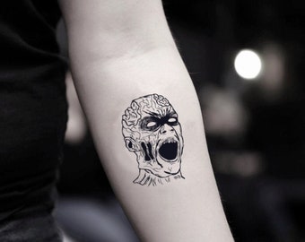 Zombie Temporary Fake Tattoo Sticker (set of 2) - Etsy