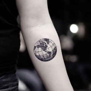 Globus temporärer Fake Tattoo Aufkleber (2er Set)
