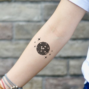 Disco Ball Temporary Tattoo Sticker (Set of 2)