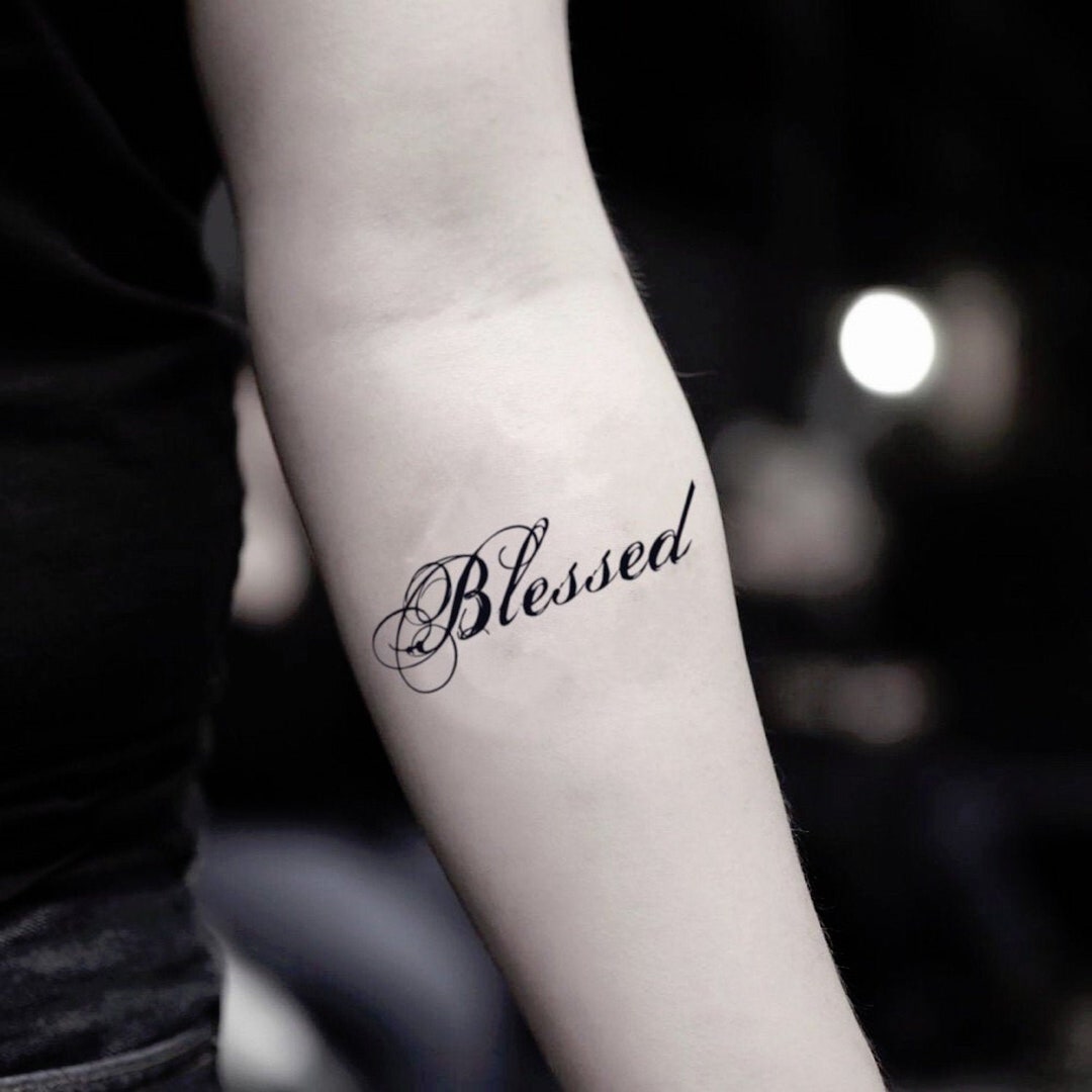 Blessed Word Temporary Fake Tattoo Sticker set of 2 - Etsy Australia Blessed Word Temporary Fake Tattoo Sticker set of 2 - Etsy Australia