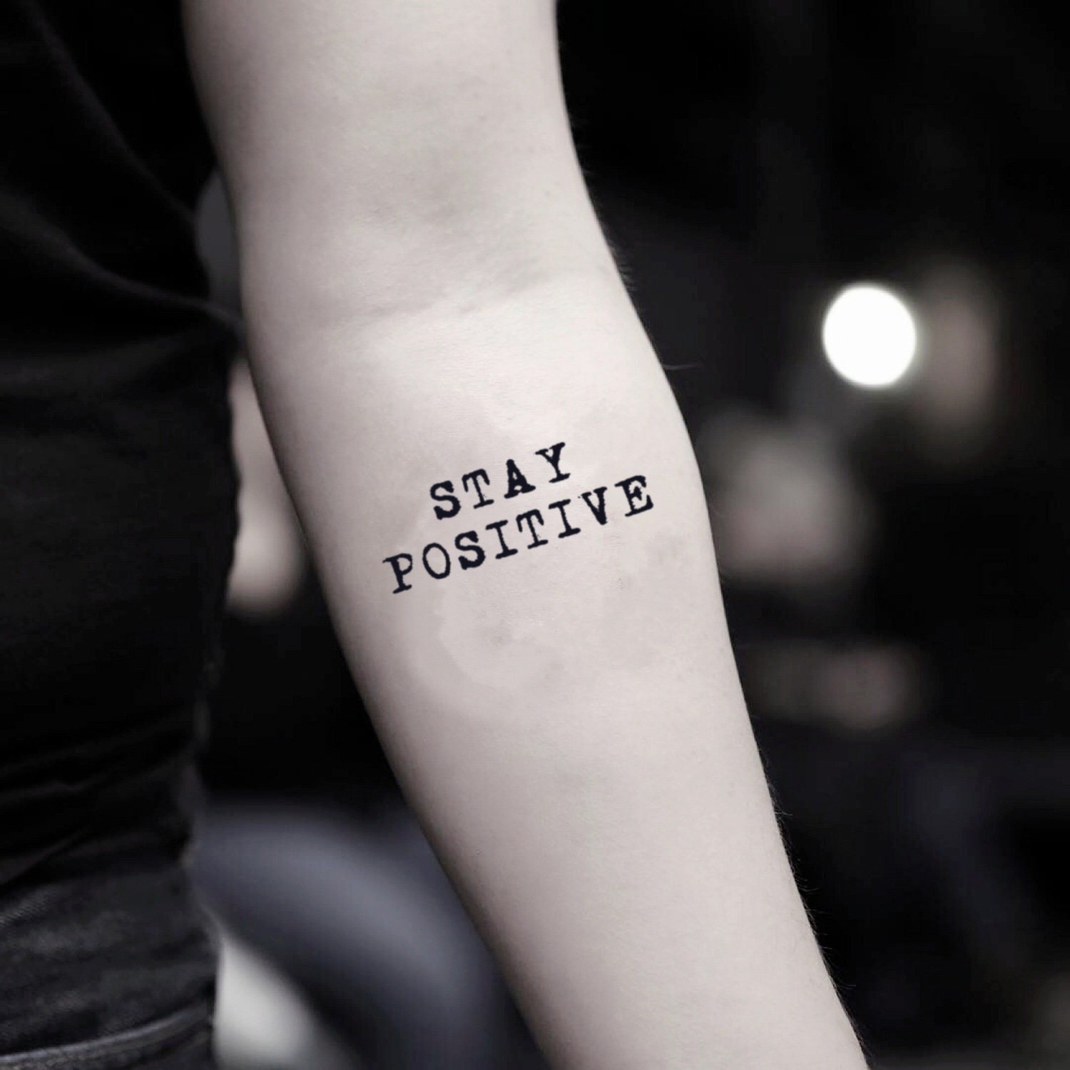 5 x think Positive Tattoo Cross Lettering in Black Temporary Skin Tattoo  (5) : Amazon.de: Beauty