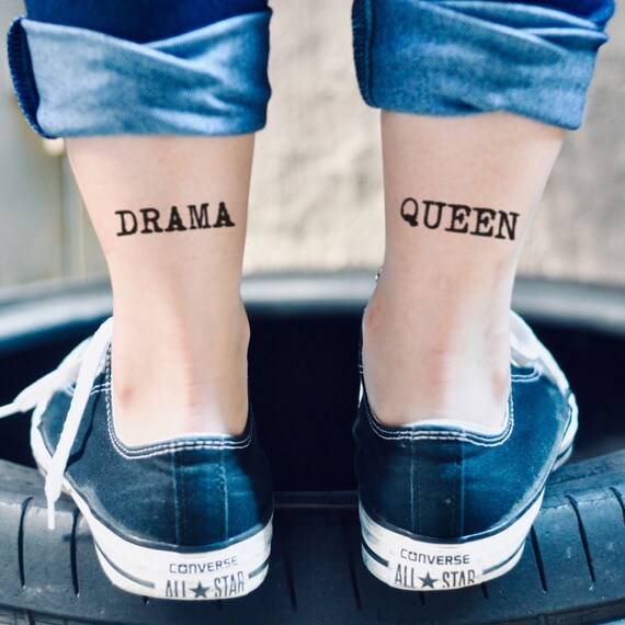 Drama Queen Temporary Tattoo Sticker (set of 2)