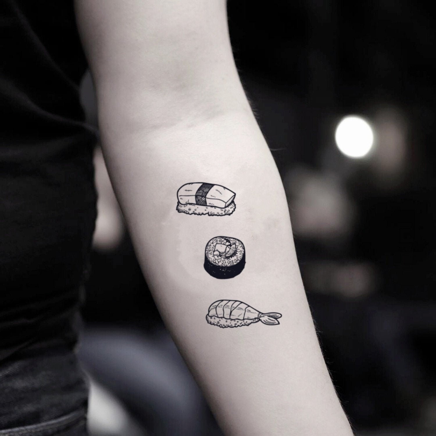 Pegatina de tatuaje falso temporal de sushi conjunto de 2 Etsy Espana